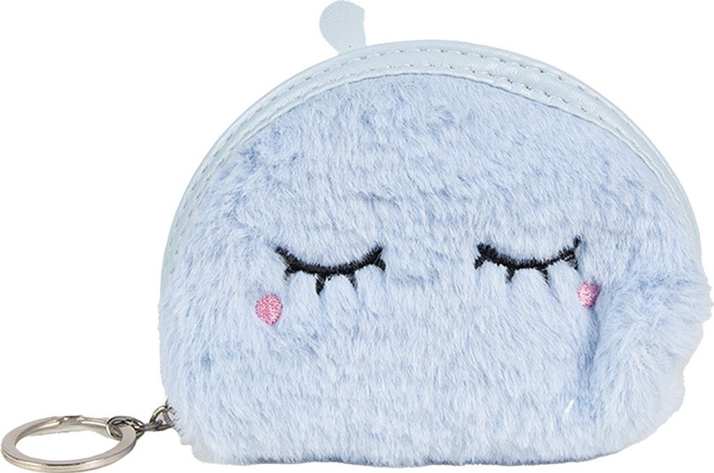 Clayre & Eef Brieftasche 12x9 cm Blau Synthetisch Augen