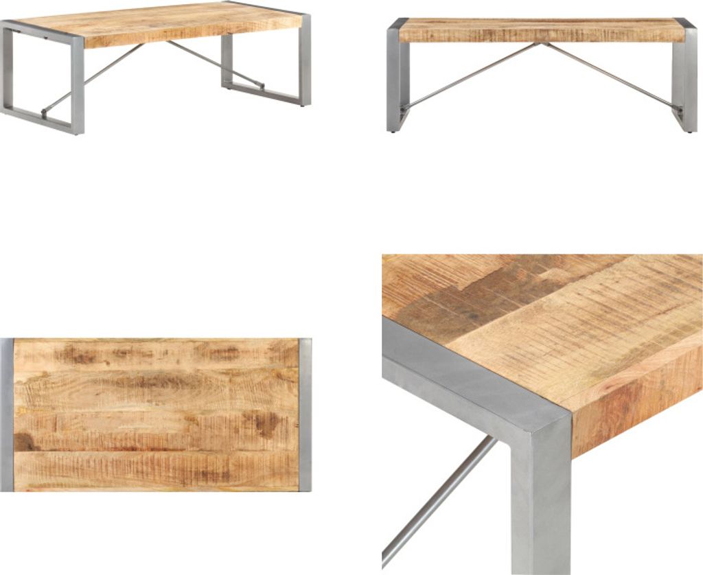 vidaXL Couchtisch 120x60x40 cm Raues Mangoholz - Couchtisch - Couchtische - Beistelltisch - Beistelltische
