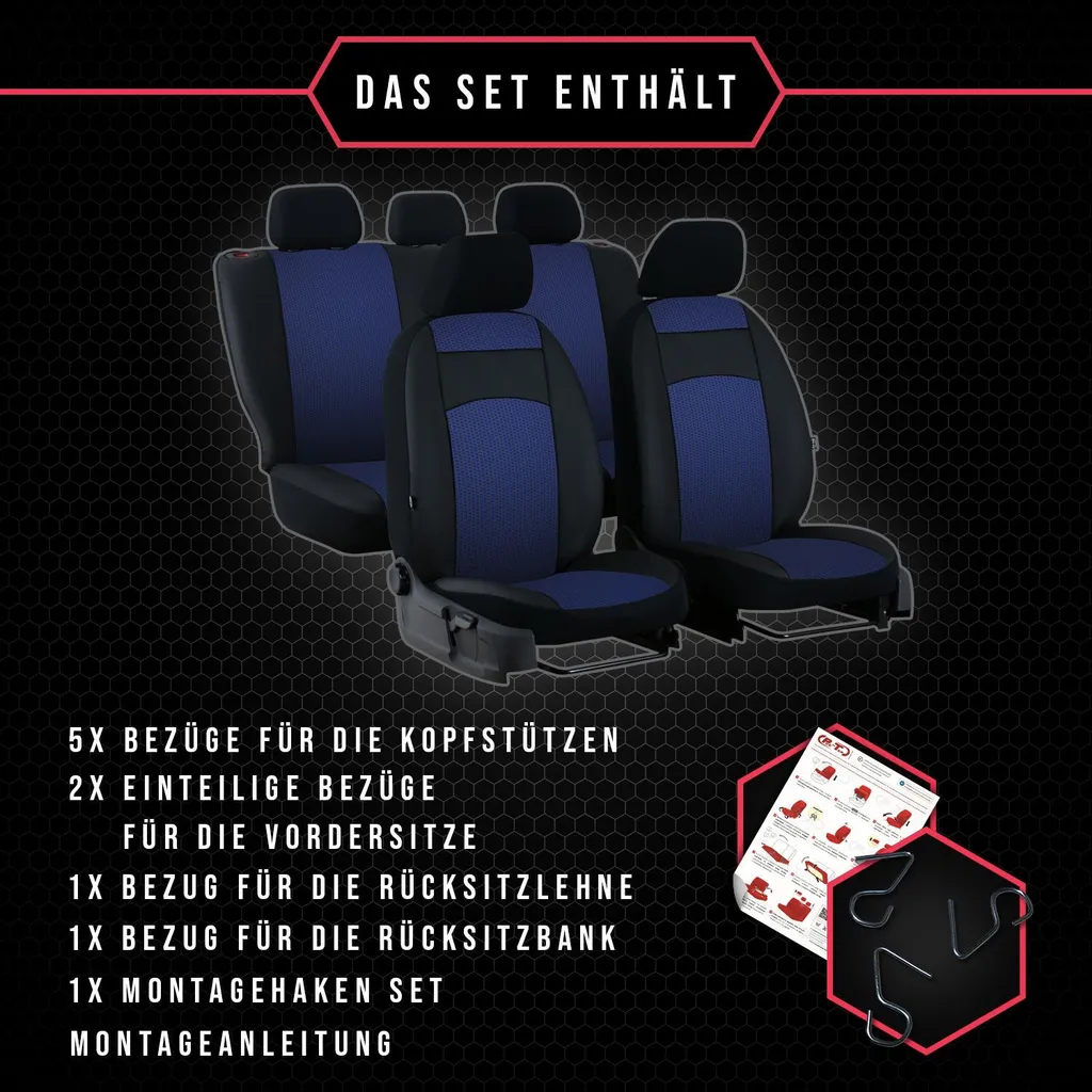 Fodere Sedili Citroen C3 I Blu - Eleganza Universale Set 9pz - 14