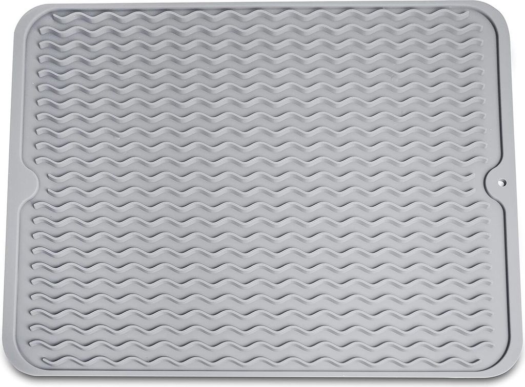 RUBBERNECK Hitzebeständige Abtropfmatte aus Silikon, hellgrau, 40x45 cm