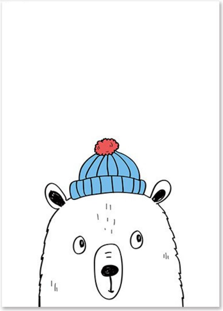 TPFLiving Kunstdruck LW-1061 (OHNE RAHMEN) Poster - Leinwand - Wandbild - Hochauflösender Giclée-Druck, langlebig und hochwertig - Bär, Giraffe,...