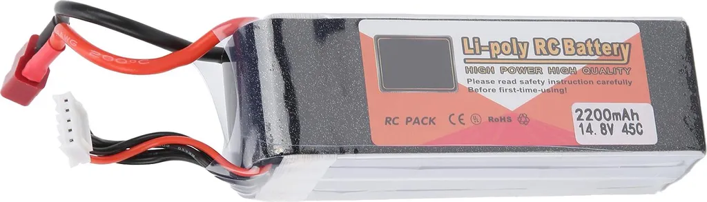 Batterie LiPo 14,8V haute décharge 45C capacité 2200 mAh prise T