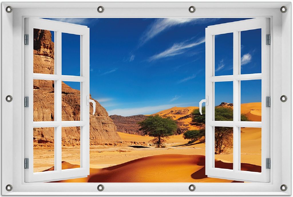 Wallario Outdoor-Poster für Garten oder Balkon 80 x 120 cm: In der Wüste Sahara