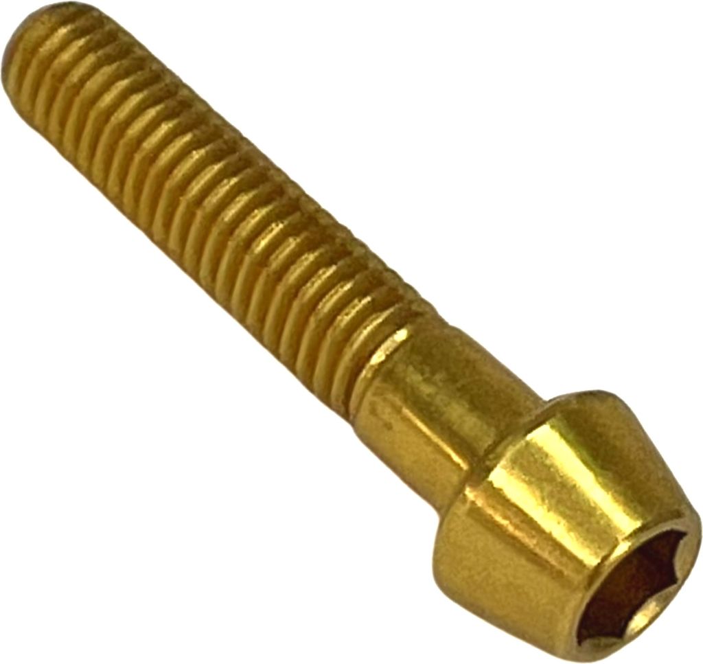 Alu M6 Innensechskant Schraube konisch 7075 DIN 912 M6x30 Blass Gold