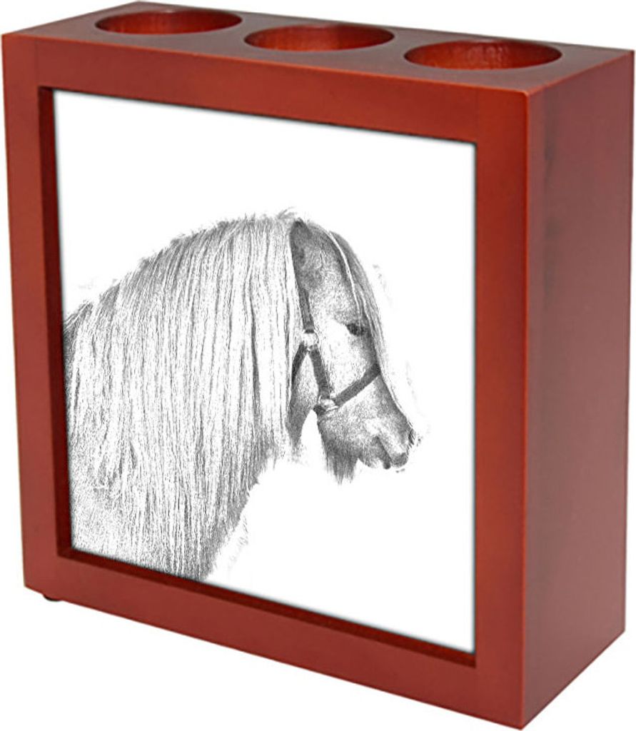 Shetlandpony - Stifthalter mit Pferd, Schreibtischorganizer mit Aufdruck, personalisierte Schreibtischdekoration der Marke Art-Dog