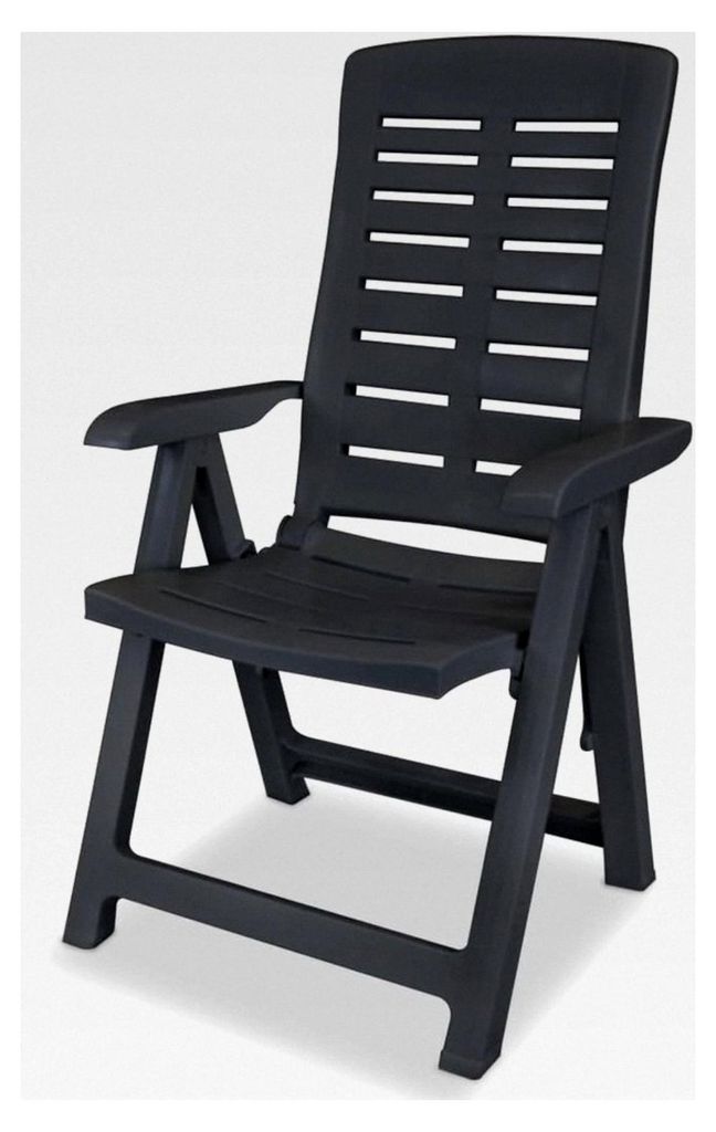 IPAE-Progarden Yuma Multipositions-Klappsessel, anthrazit, 60 x 61 x 109 cm