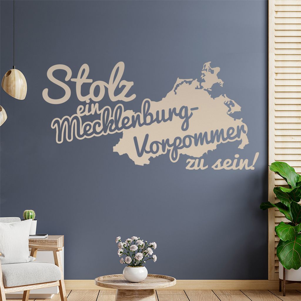 Mecklenburg-Vorpommer Stolz Wandtattoo Wandaufkleber Wall Sticker - Dekoration, Küche, Wohnzimmer, Schlafzimmer, Badezimmer