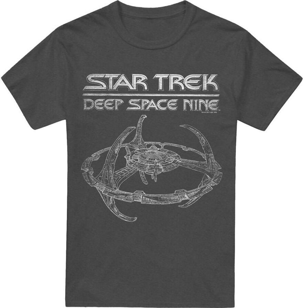 Star Trek - "Deep Space Nine Station" T-Shirt für Herren/Damen Uni TV17568 (XXL) (Holzkohle)