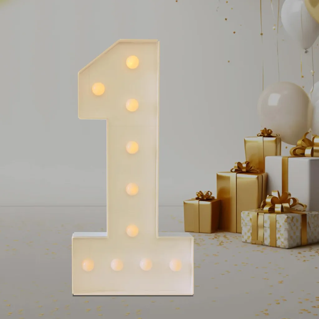 Chiffre 9 LED 23 cm blanc chaud à piles : la solution déco sans câbles