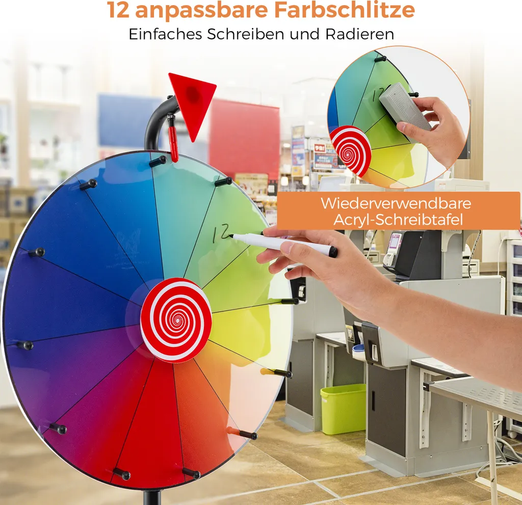 Roue tournante 16" réglable en hauteur avec surface effaçable à sec