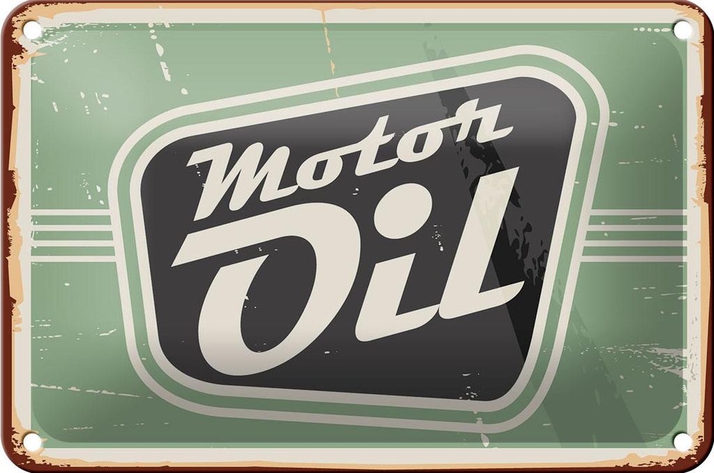 Blechschild Retro 18x12cm Motor oil Motoröl Auto