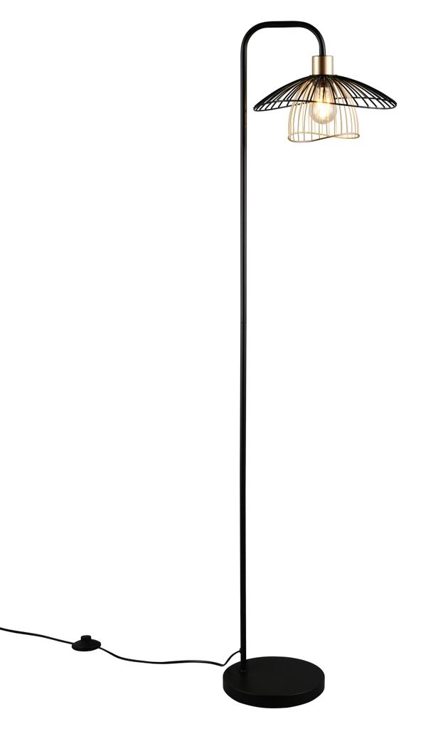 Reality Leuchten Stehleuchte LAURIS BHT 37.50x155x30 cm schwarz