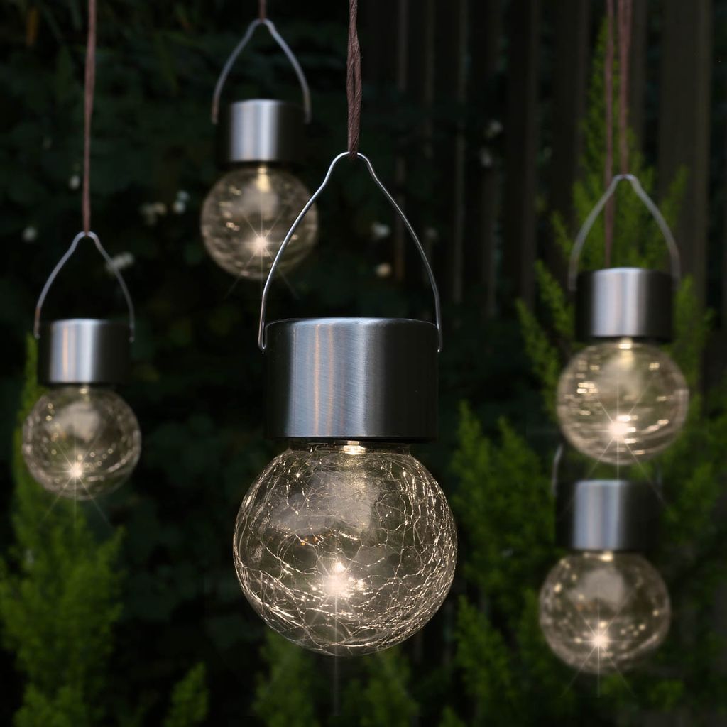 HI Solar-LED-Lichter zum Aufhängen 5 Stk. Risse-Glas-Design Produktbild 8