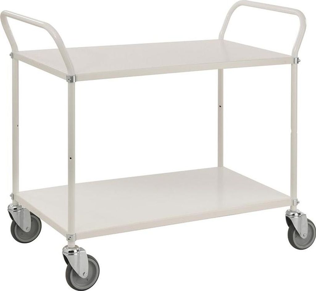 Servierwagen mit 2 Böden 1.080 x 480 x 940 mm, Traglast: 250 kg - weiß