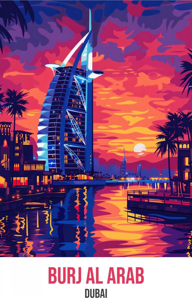 Plakat 56,6x86,4cm Burj Al Arab, Dubai
