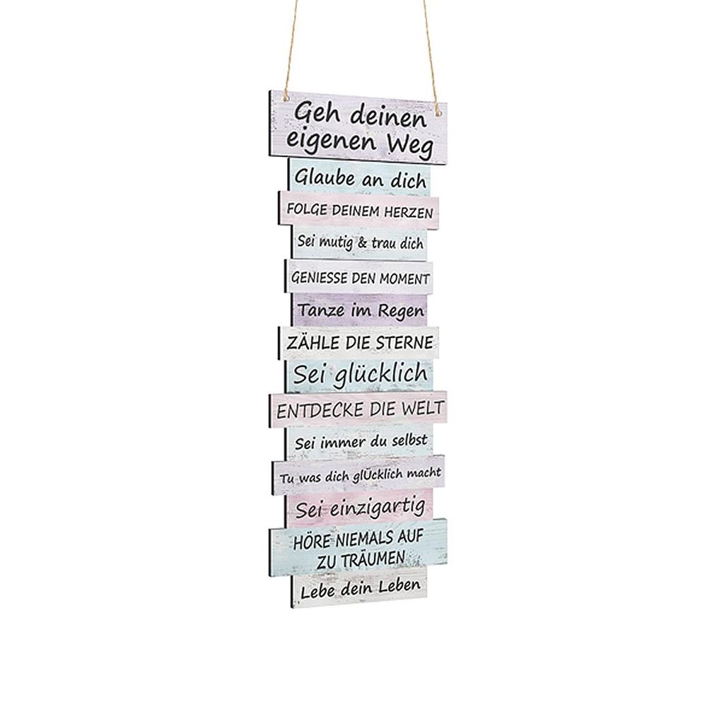 CEPEWA Wandbild Lebenseinstellung 15x41cm, weiß Produktbild 