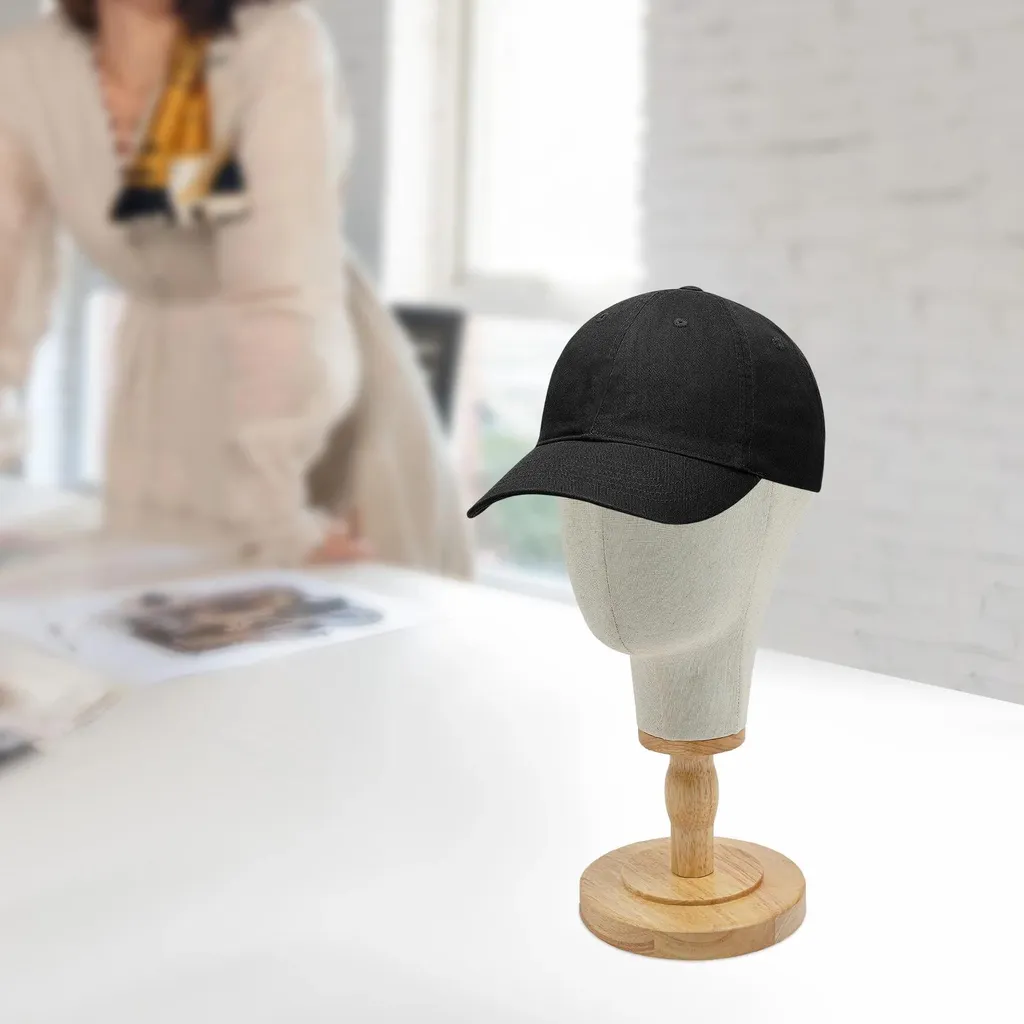 Buste d'exposition pour chapeaux et perruques - Support design 40 cm lin - 11