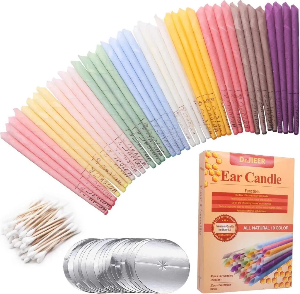 Bougies d'oreilles 40 pièces en cire d'abeille pure, lot économique