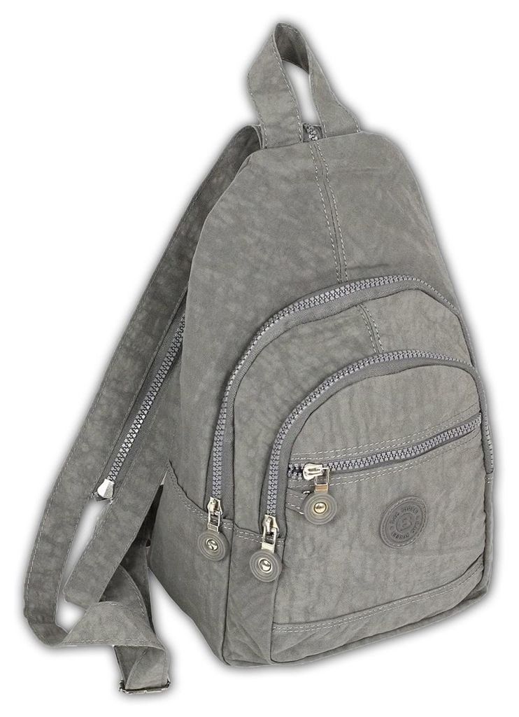 Bag Street Crinkle Nylon Damenrucksack grau 21x13x35 Produktbild 