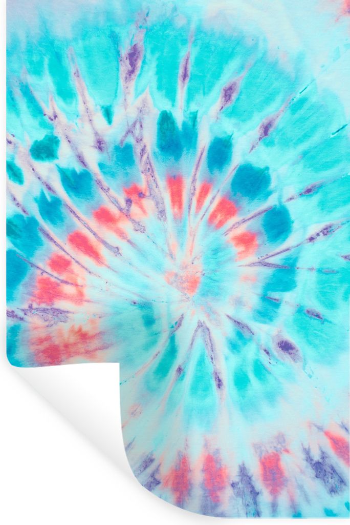 MuchoWow Wandtattoo Wandsticker Wandaufkleber Sommer - Krawattenfärbung - Blau 20x30 cm Selbstklebend und Repositionierbar - Sticker - Dekorfolie