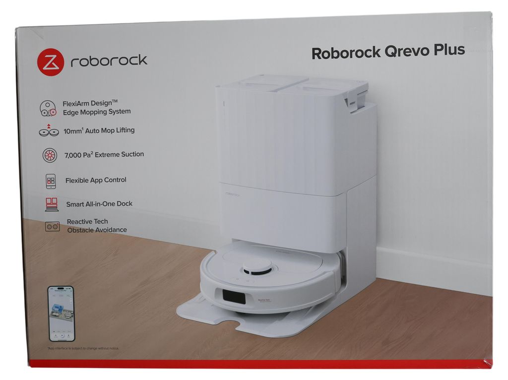Roborock Qrevo PLUS, Beutellos, Schwarz, Weiß, Rund, Produktbild 