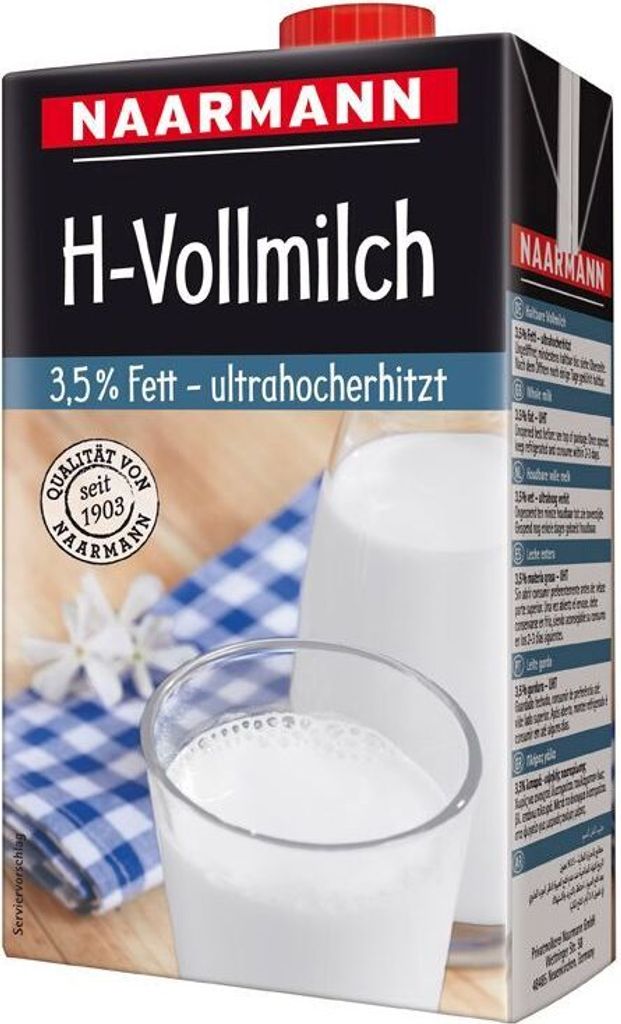NAARMANN 920 H-Milch - 3,5% Fett, 12x 1 Liter