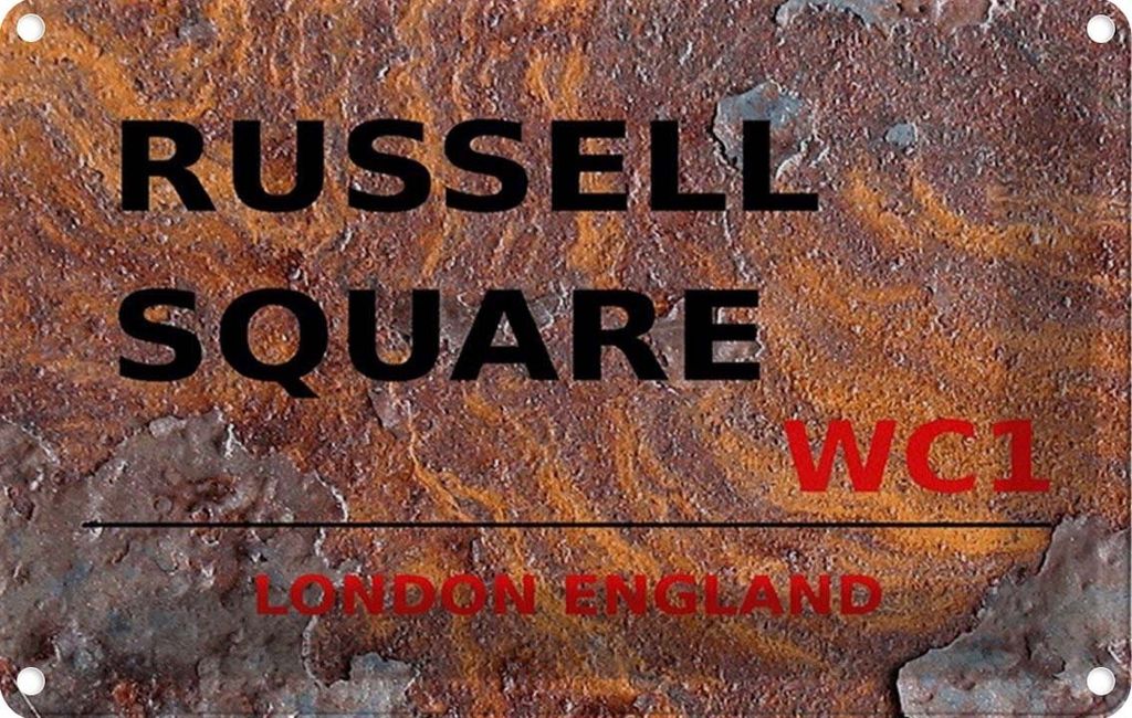 vianmo Blechschild 12x18 cm England Russell Square WC1 Abenteuer Reisen Urlaub
