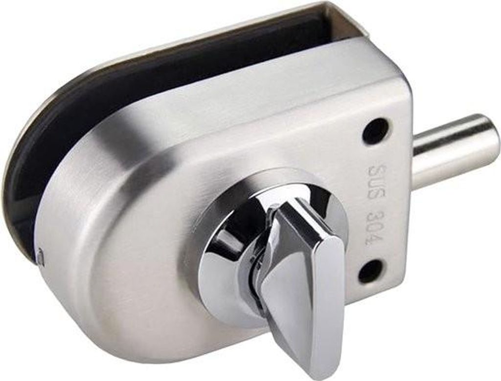 10–12 mm Edelstahl-Türschloss, einbruchhemmendes Glas-Türschloss, zum Öffnen und Schließen, für Badezimmer, Büro, Zuhause, Hotel, Büro