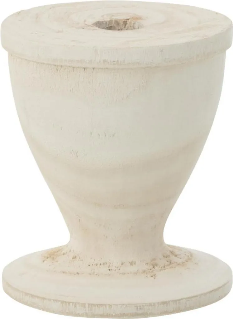 Bougeoir Bois Blanc Petit Format J-Line - Déco Gain de Place Chic
