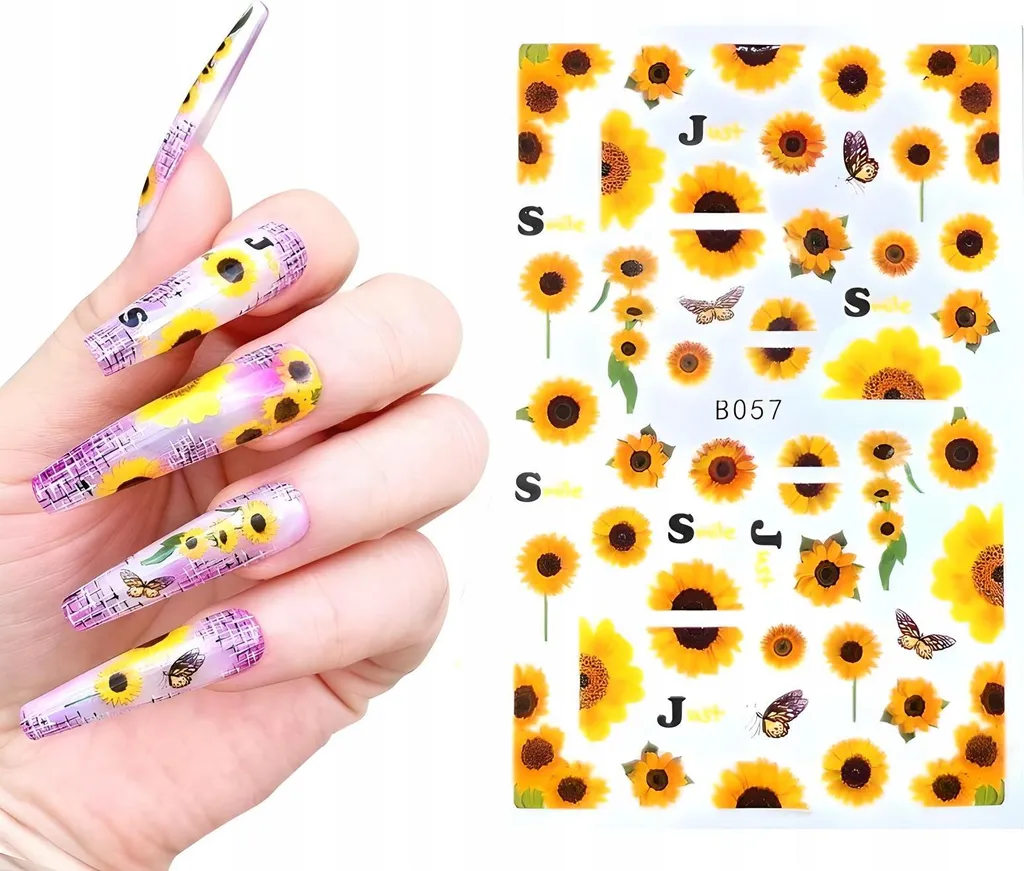 Decalcomanie Unghie Sonnenblumen: Crea la tua Nail Art ai Girasoli