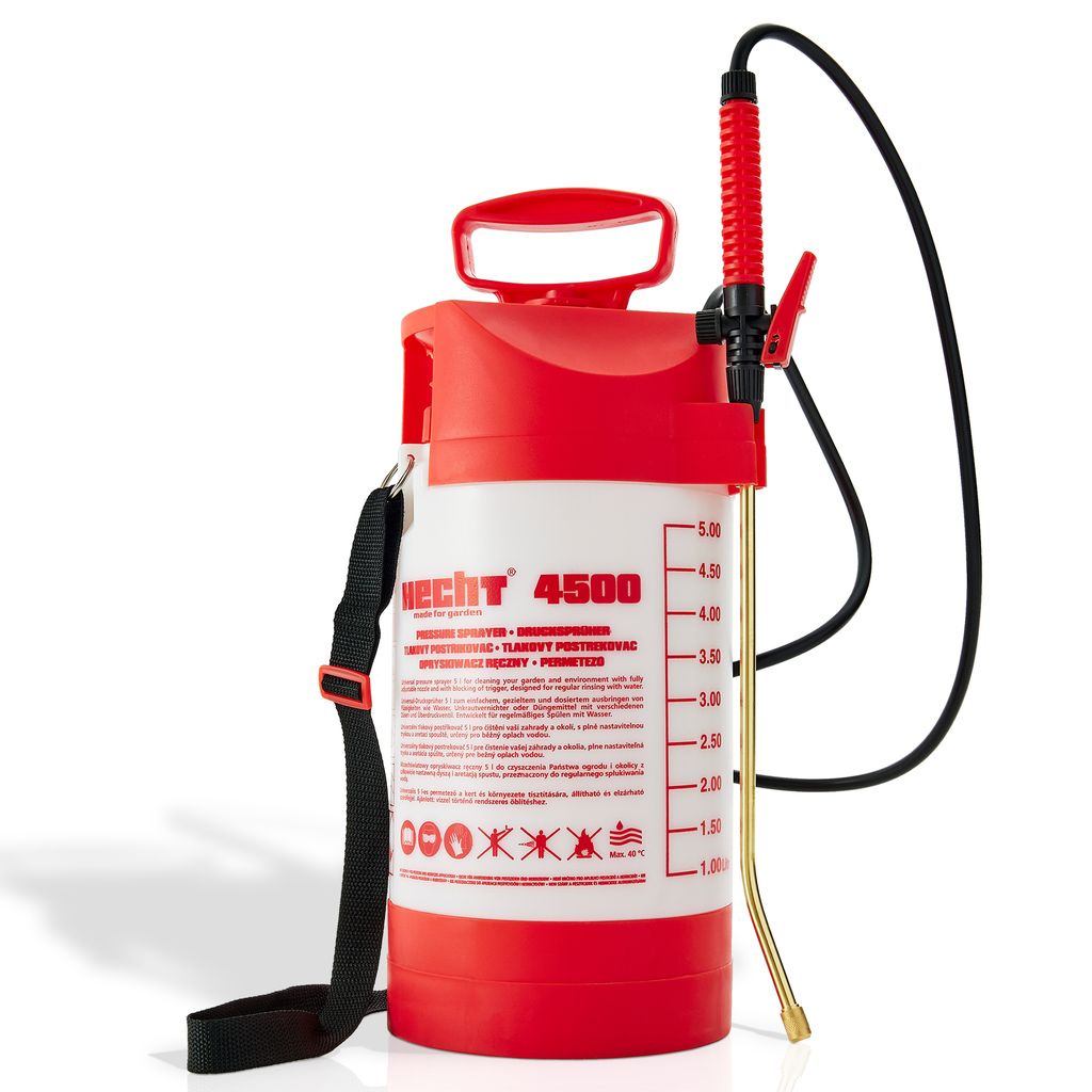 HECHT 4500 Drucksprüher mit Tragegurt | 5 Liter | 3 bar | Kunststoff | Füllstandsanzeige
