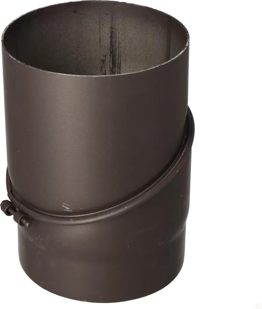 Coude réglable noir 45° DN 180 pour chaudière à combustible solide