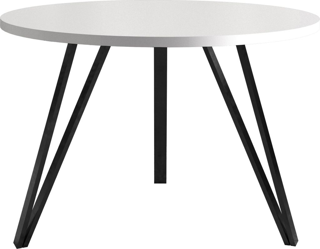 BETTSO Bílý kulatý stůl LINEA s elegantními černými nohami Obrázek produktu 