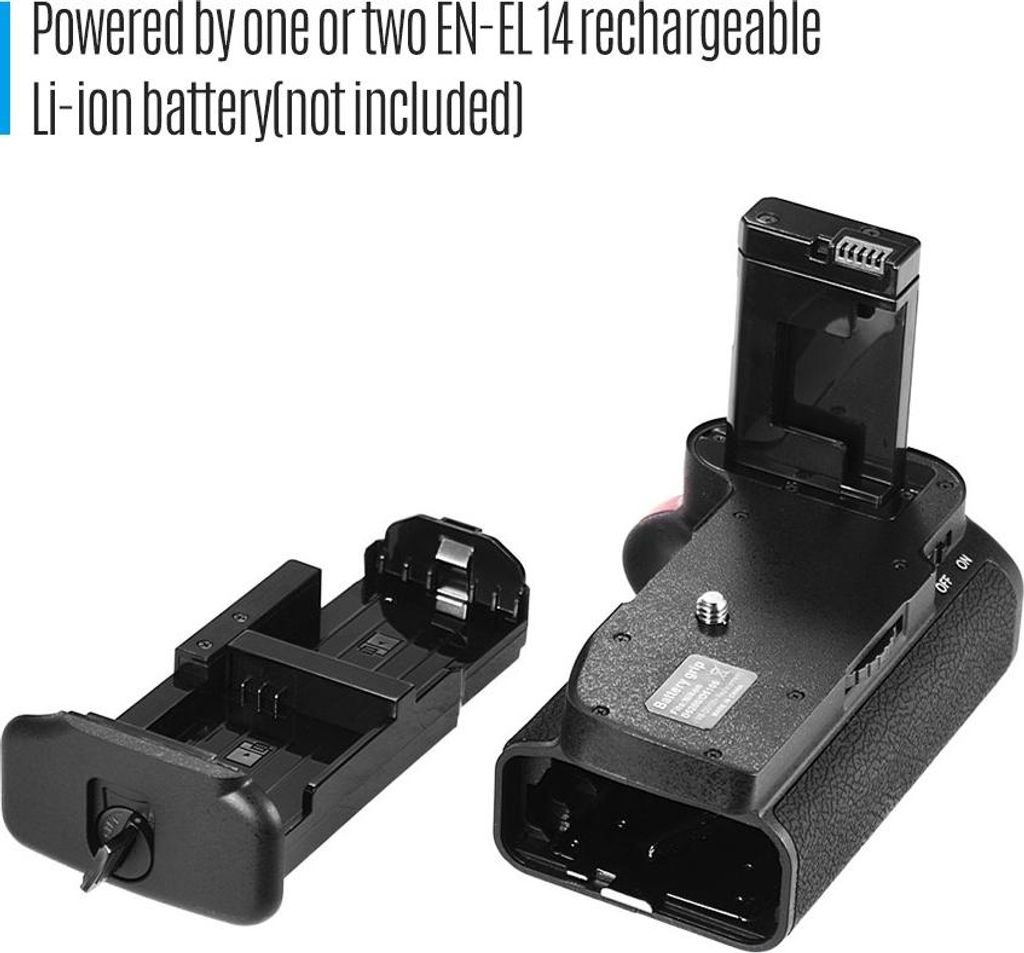 Vertikaler Batteriegriffhalter für D5100 D5200 DSLR-Kamera EN-EL 14, angetrieben mit IR-Fernbedienung