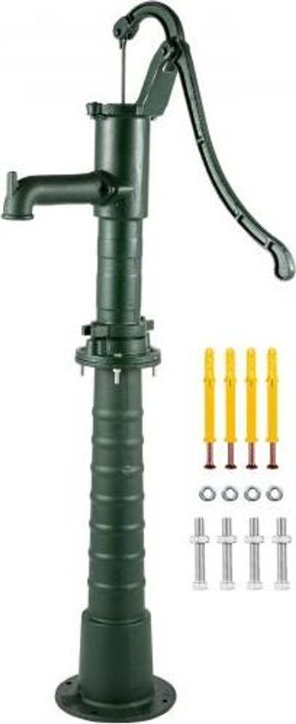 VEVOR Handwasserpumpe mit Ständer, 15,7 x 9,4 x 51,6 Zoll Pitchpumpe & 26 Zoll Pumpenständer mit voreingestellten 1/2-Zoll-Löchern für einfache...