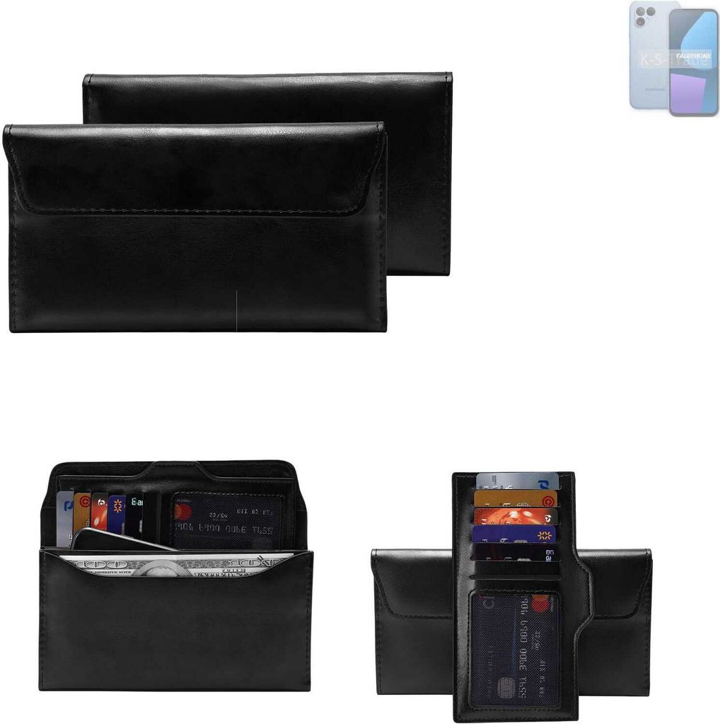 K-S-Trade Handy Hülle kompatibel mit Fairphone Fairphone 5 Schutz Hülle Tasche Schutz Case Handytasche Kunstleder schwarz, 1x