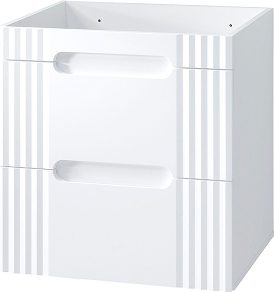 60cm Waschtisch-Unterschrank FAIRFIELD-56 in weiß, 2 Softclose-Auszüge, B/H/T ca. 60/62/45,8 cm