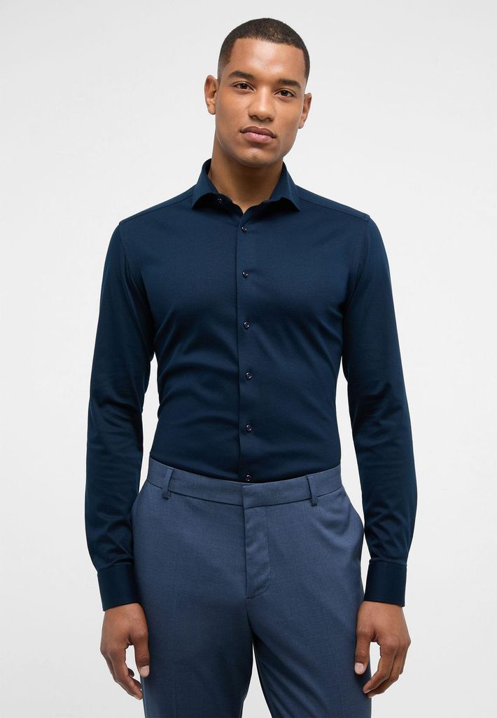 Eterna Herren Jersey Shirt Jersey Langarm (2159 YS82), Größe:41, Farbe:Marine (19)
