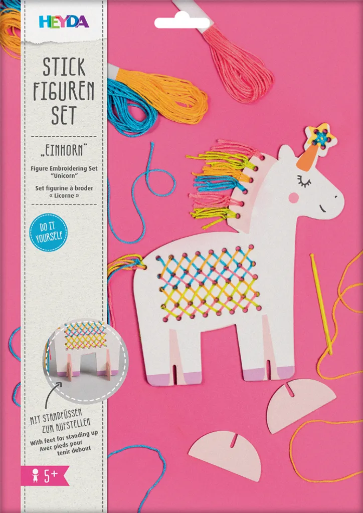 Kit broderie licorne magique aux couleurs pastel avec toile tendue
