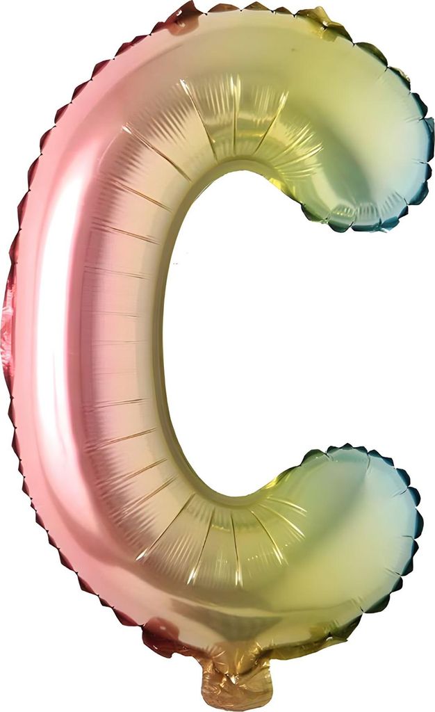 Palloncino in foil lettera C, color arcobaleno, ca. 40 cm, Immagine del prodotto 
