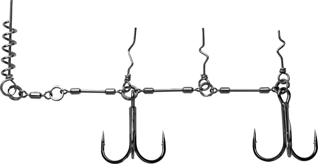 BKK Gummiköder Montage Pike Chain 21 Stinger Rig #2/0 22-26cm