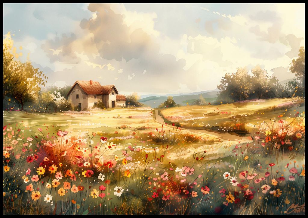 Plakat 100x70cm Idylle Haus
