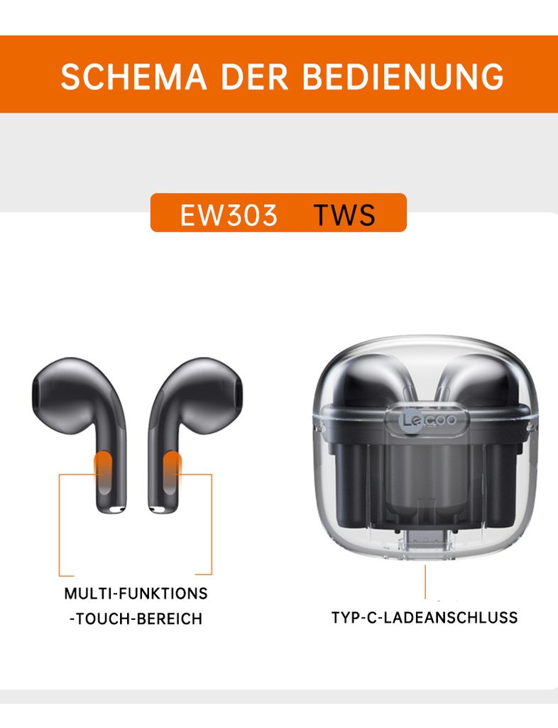 TWS Bluetooth 5.1 Earbuds Kopfhörer Kabellos Wireless Produktbild 5