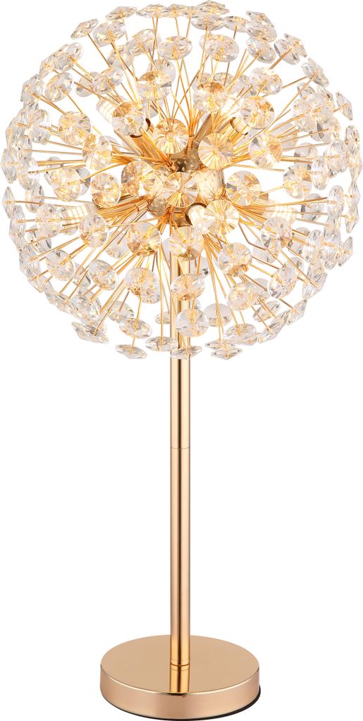Globo Lighting Tischleuchte Metall goldfarben, K9 Kristalle Produktbild 