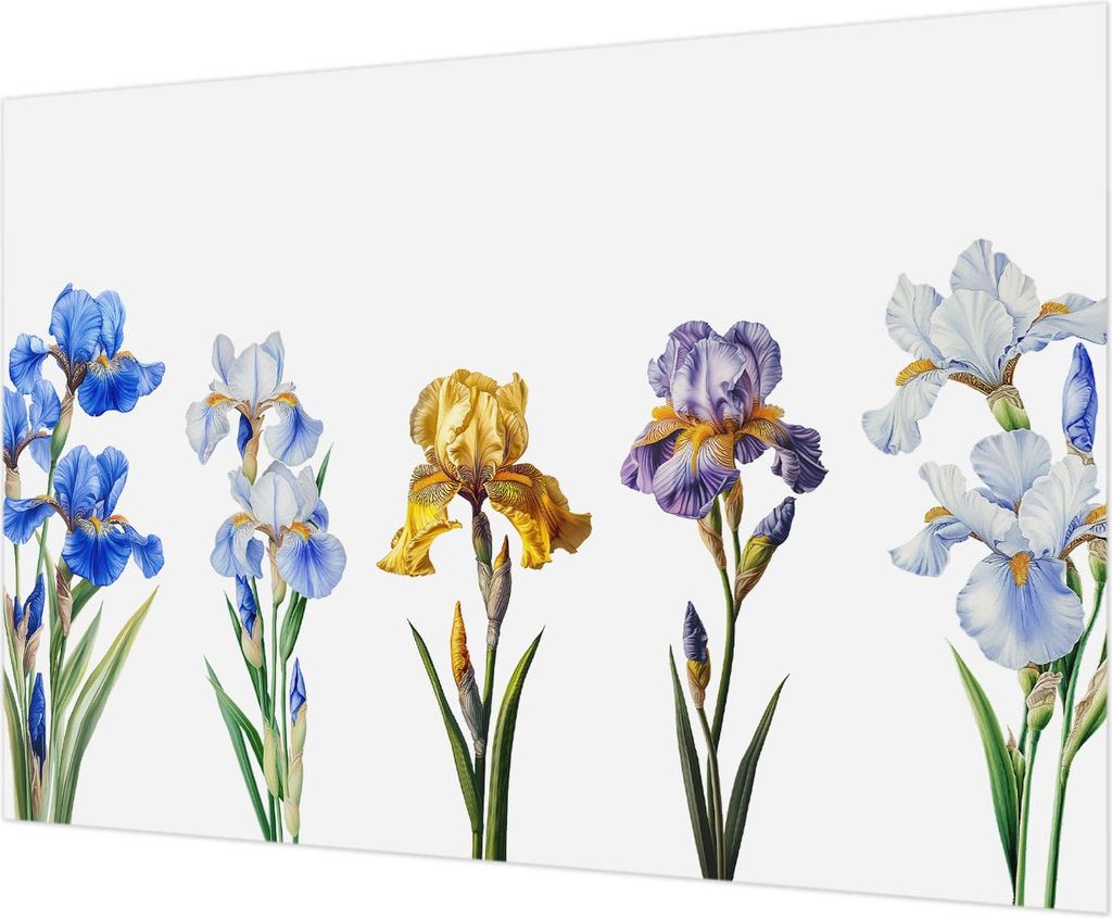 Wandtapete - Dekorative Tapete für Wohnzimmer - Tapetenfolie für Wanddekoration - 208x146 cm - Irisblüten