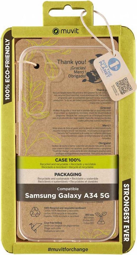 Muvit For Change Galaxy A34 5g Handyhülle Durchsichtig Durchsichtig One Size
