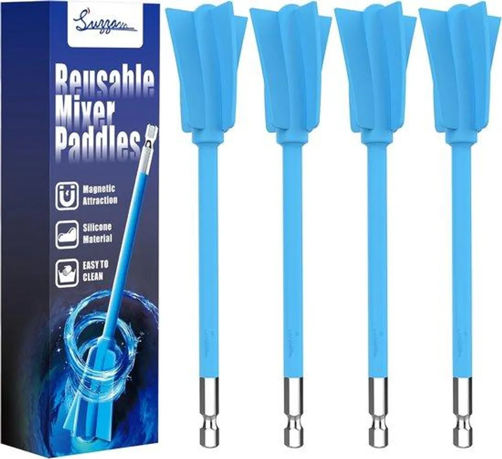 Tige de mélange pour époxy en silicone souple, embout perceuse - Lot 4