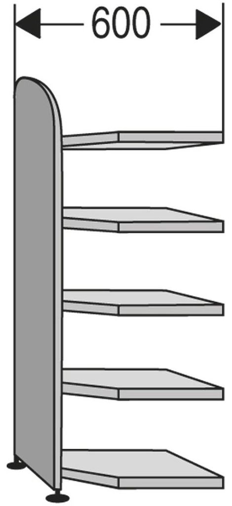 Kerkmann Eckregal Dante weiß 60,0 x 32,5 - 60,0 x 190,0 cm, Produktbild 