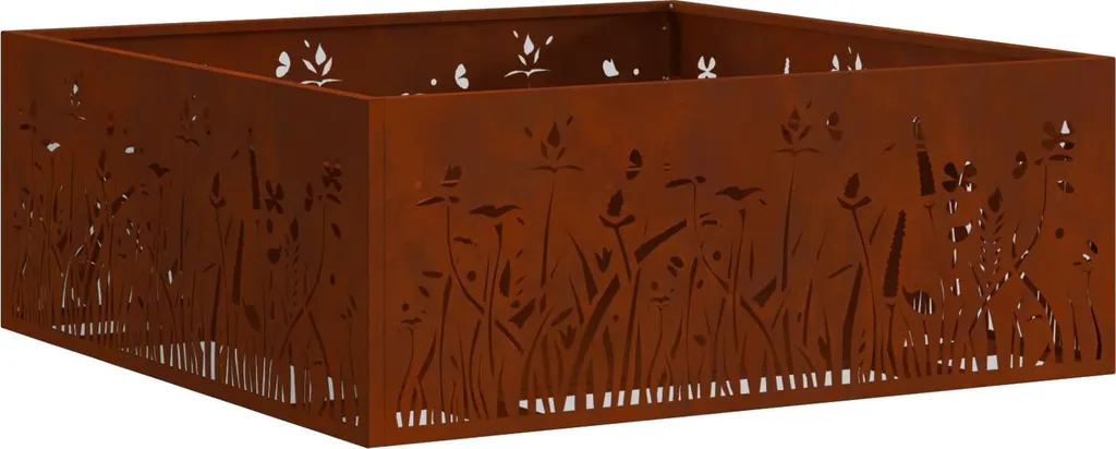 Offerta Braciere Esterno 80x80x30 Acciaio Resistente Marrone