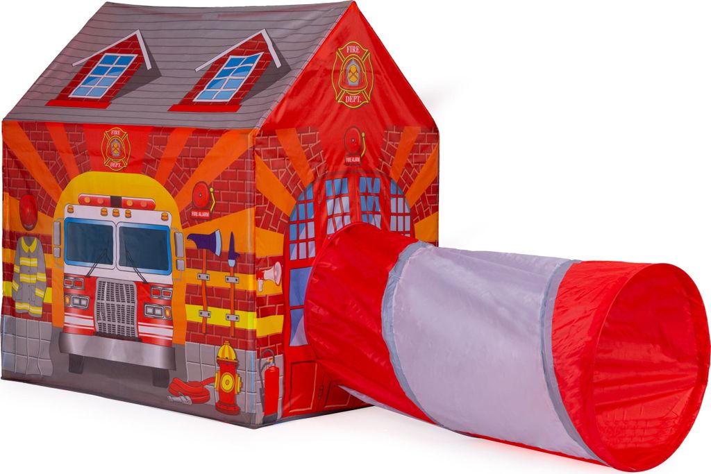 Tenda con tunnel per bambini Casa dei pompieri Parco giochi Immagine del prodotto 